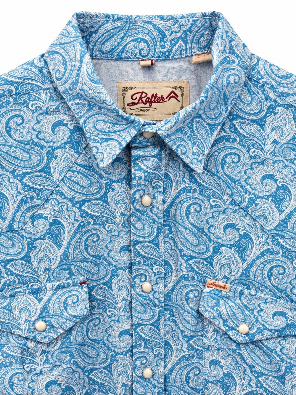 Rafter C Men's 3XB Blue Paisley Pearl Snap Western Shirt Long Sleeve Cavender's